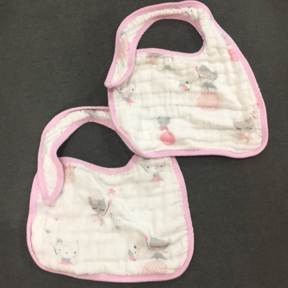 Two baby girl bibs from Angel Dear